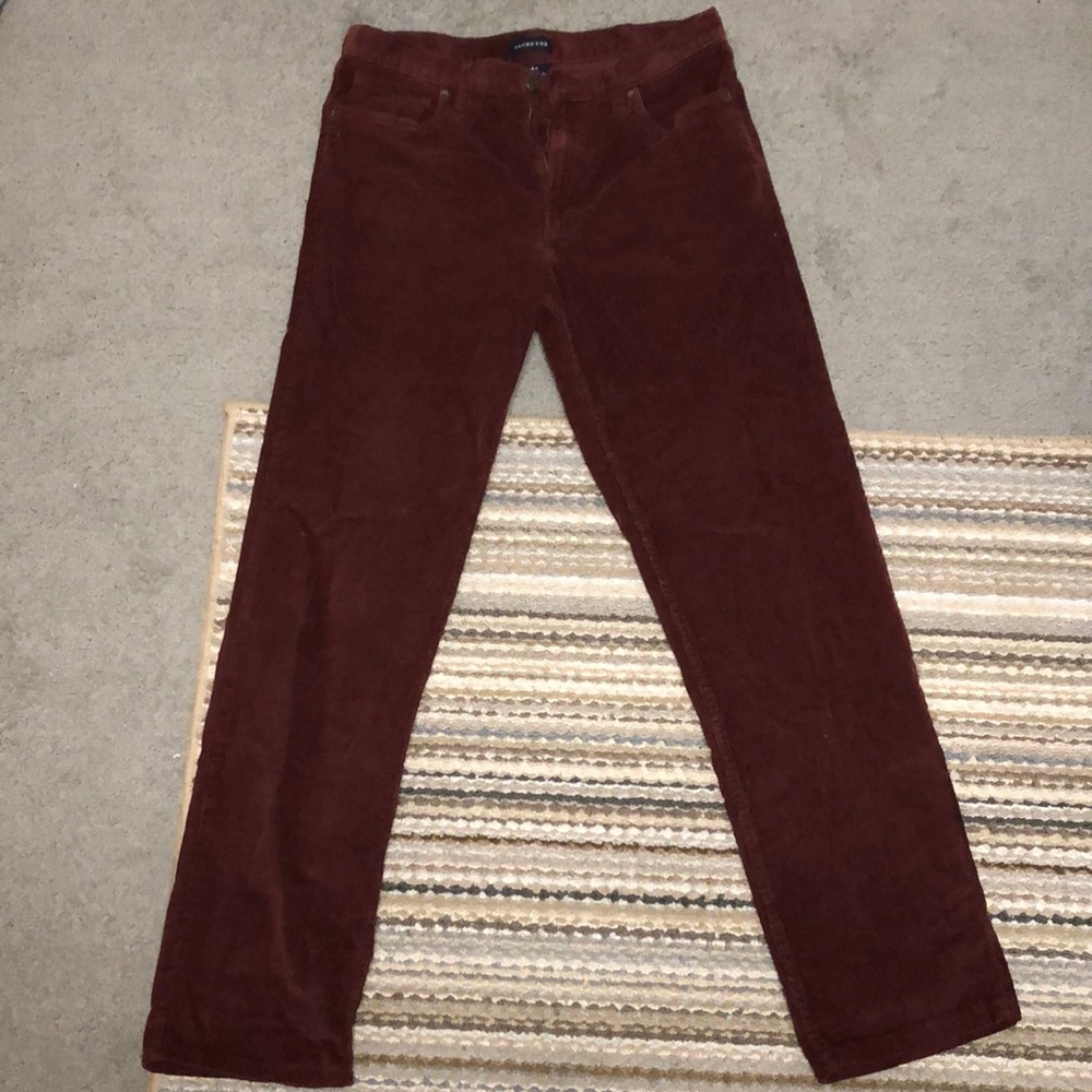 Maroon Corduroy Lands’ End Traditional fit Pants